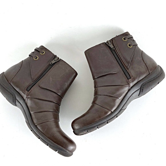 Clarks Christine Tilt Brown Leather Ankle Boots Booties Women's 6.5 - Picture 6 of 9